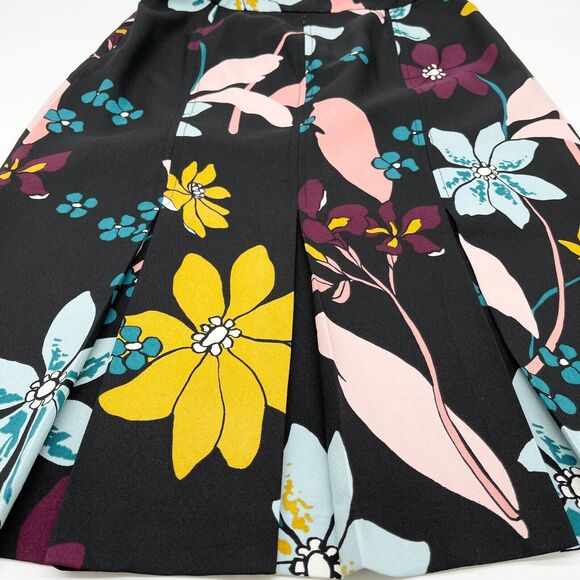 Who What Wear Womens Skirt Size 2 Kick Pleat‎ Dark Floral Mod A-Line Business - Picture 3 of 9